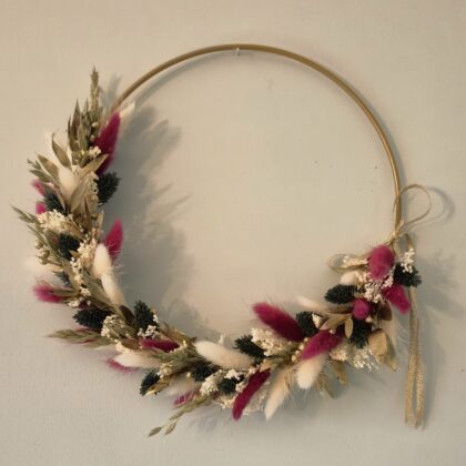 Couronne de fleurs séchées