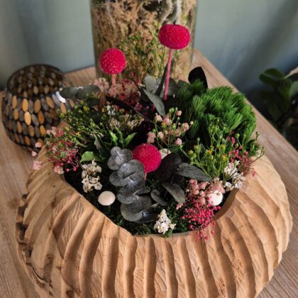 Pot en teck végétalisé