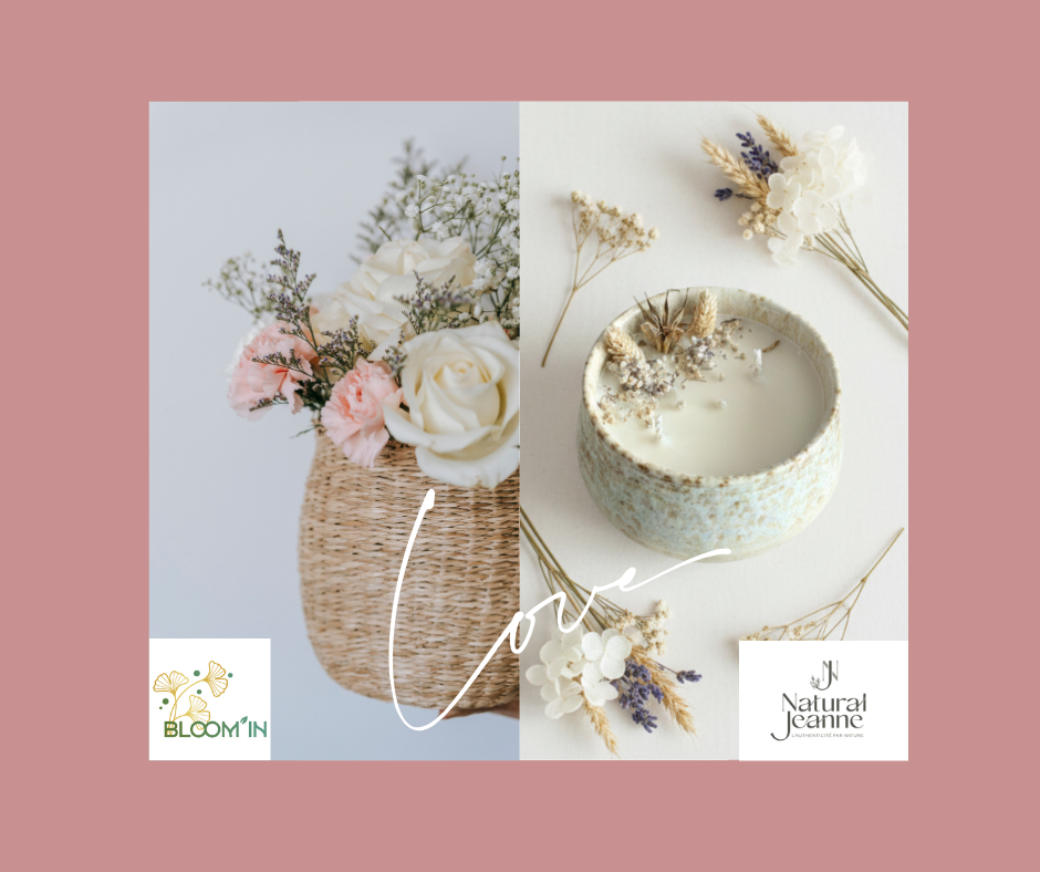 Bougie fleurie & composition en duo - fête des mères