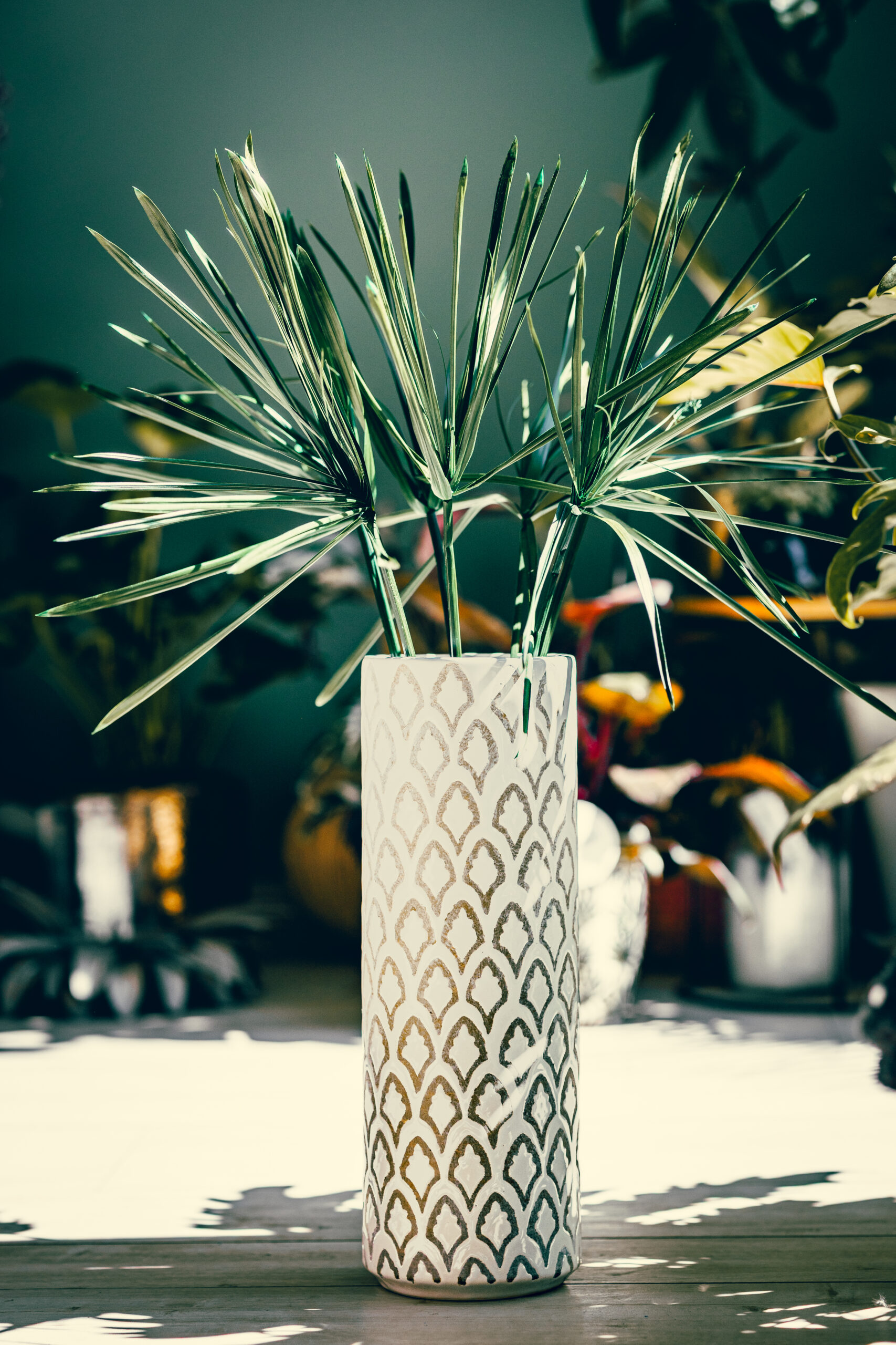 Vase en grès SIA et Papyrus stabilisé