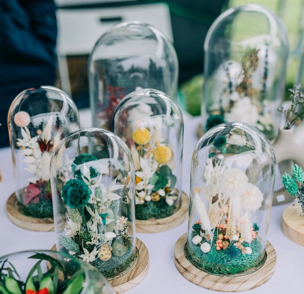 Ma cloche en fleurs et autres végétaux séchés et stabilisés